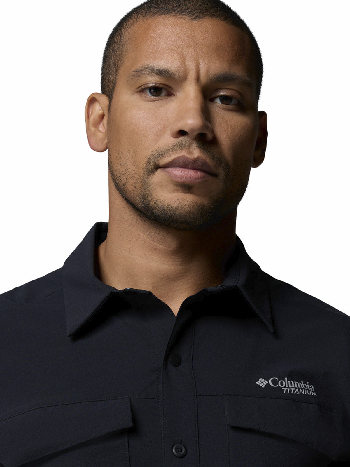 Camisa Manga Corta Hombre Silver Ridge Elite Negro Columbia