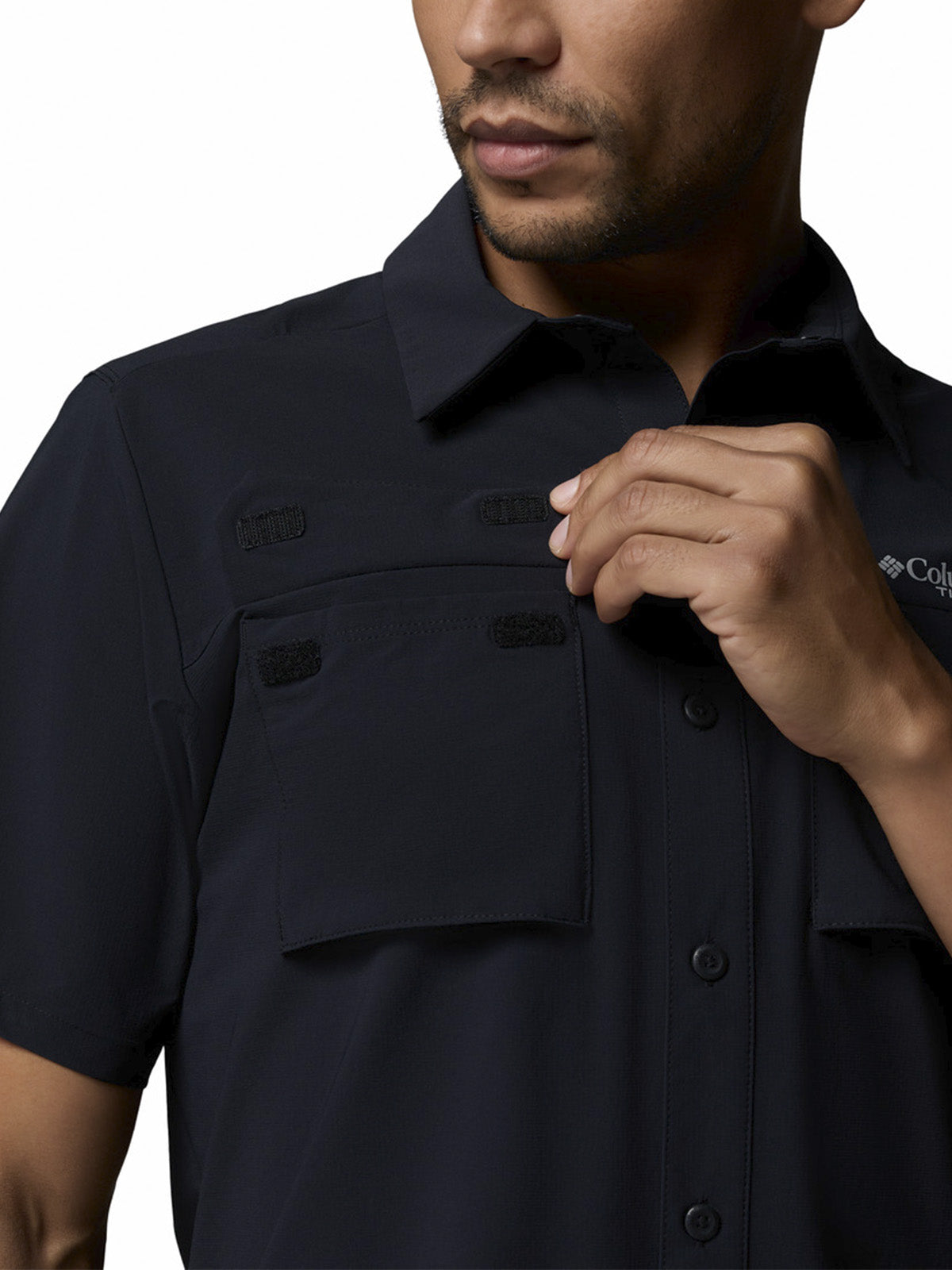 Camisa Manga Corta Hombre Silver Ridge Elite Negro Columbia