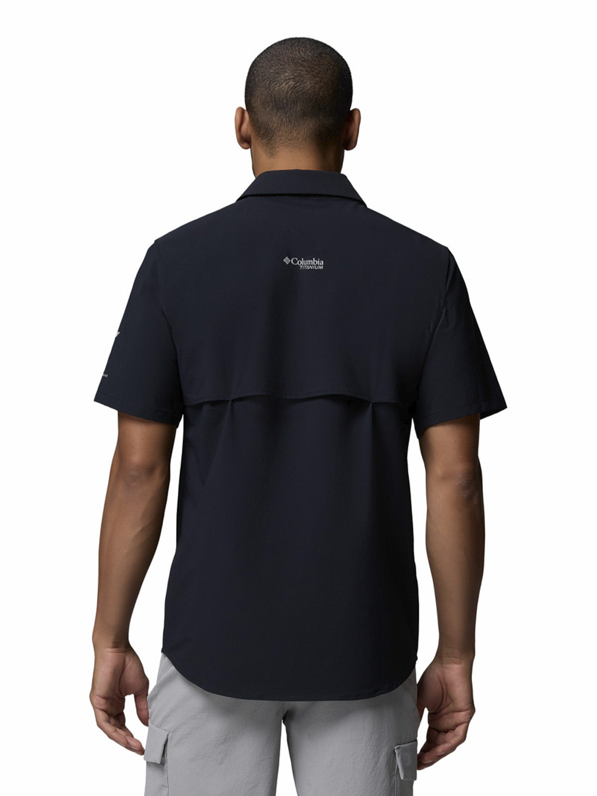 Camisa Manga Corta Hombre Silver Ridge Elite Negro Columbia