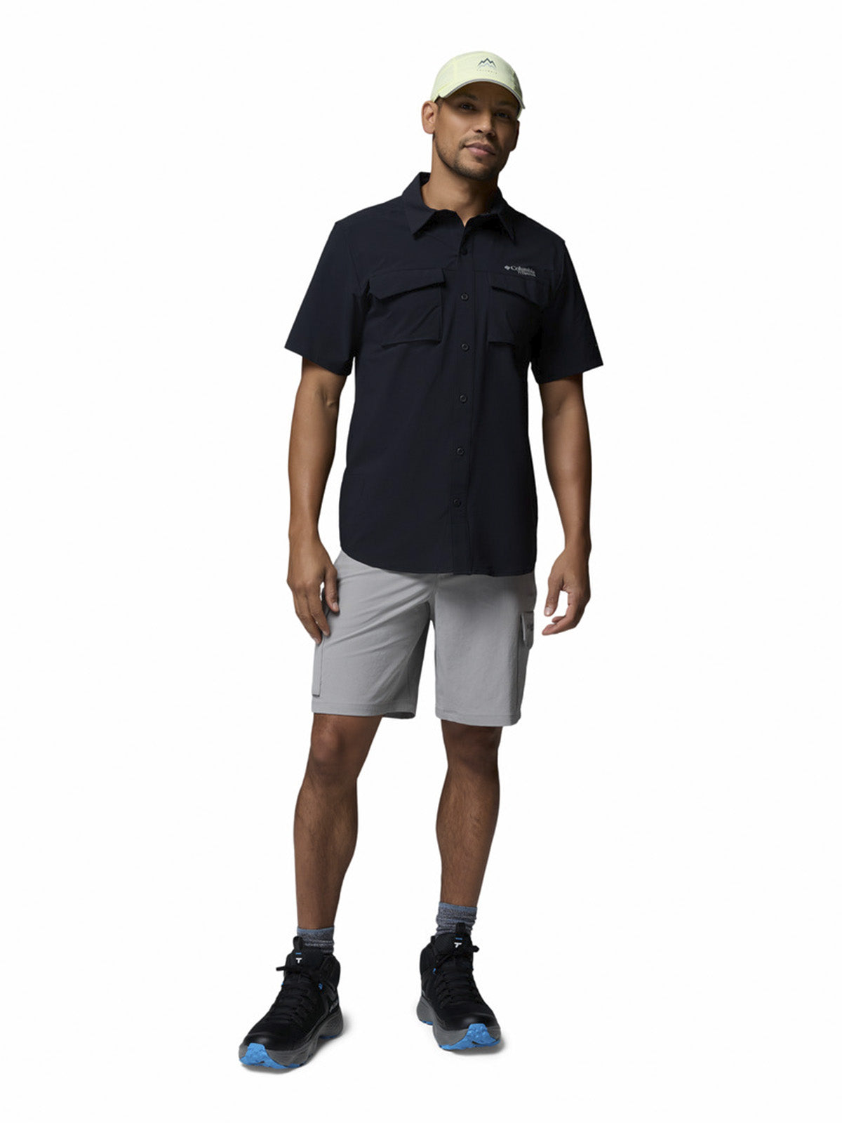 Camisa Manga Corta Hombre Silver Ridge Elite Negro Columbia