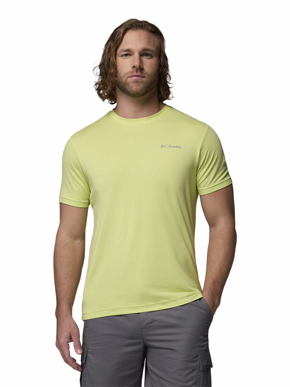 Polera Manga Corta Hombre Parsons Point Back Amarillo Columbia