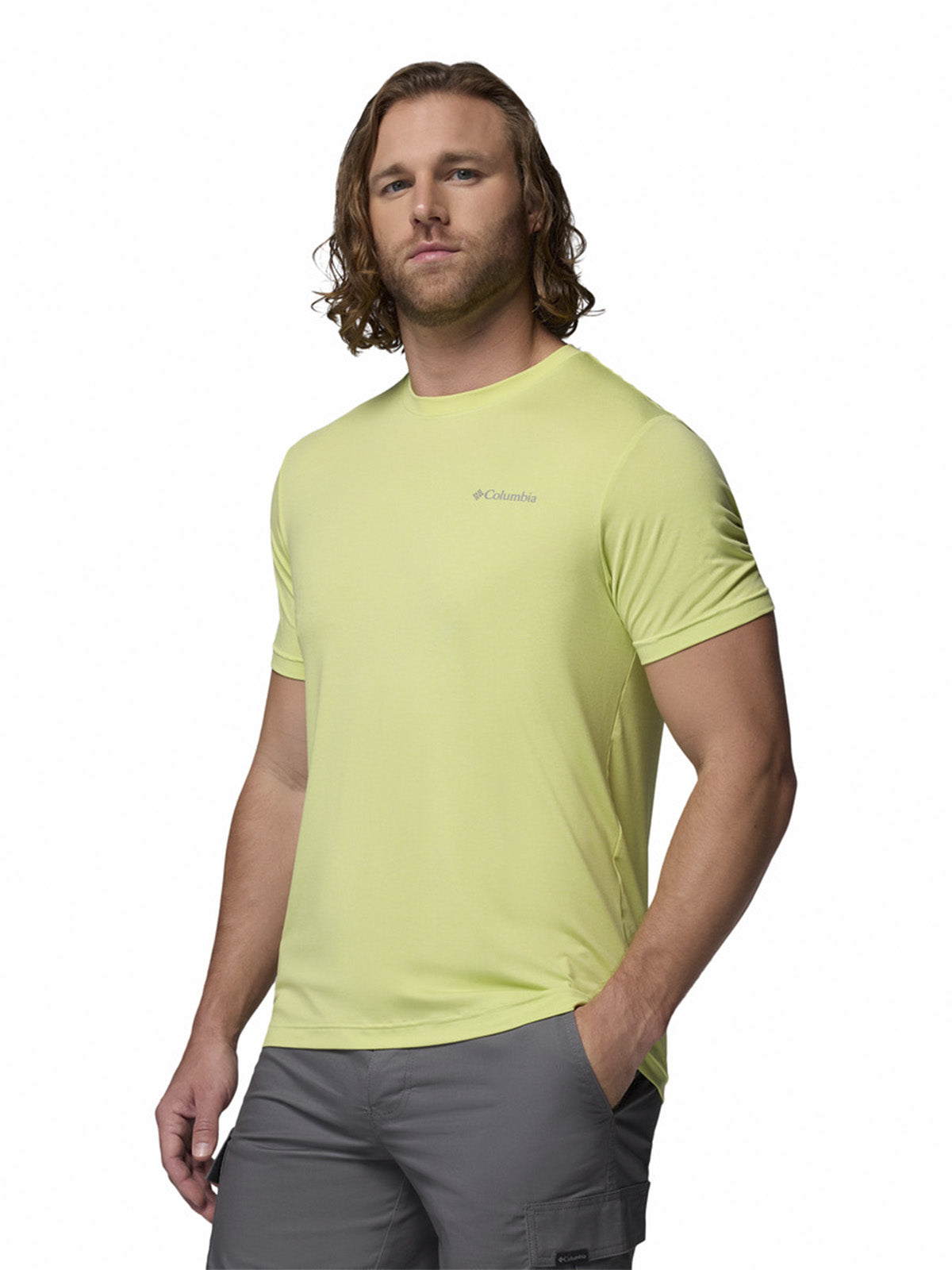Polera Manga Corta Hombre Parsons Point Back Amarillo Columbia