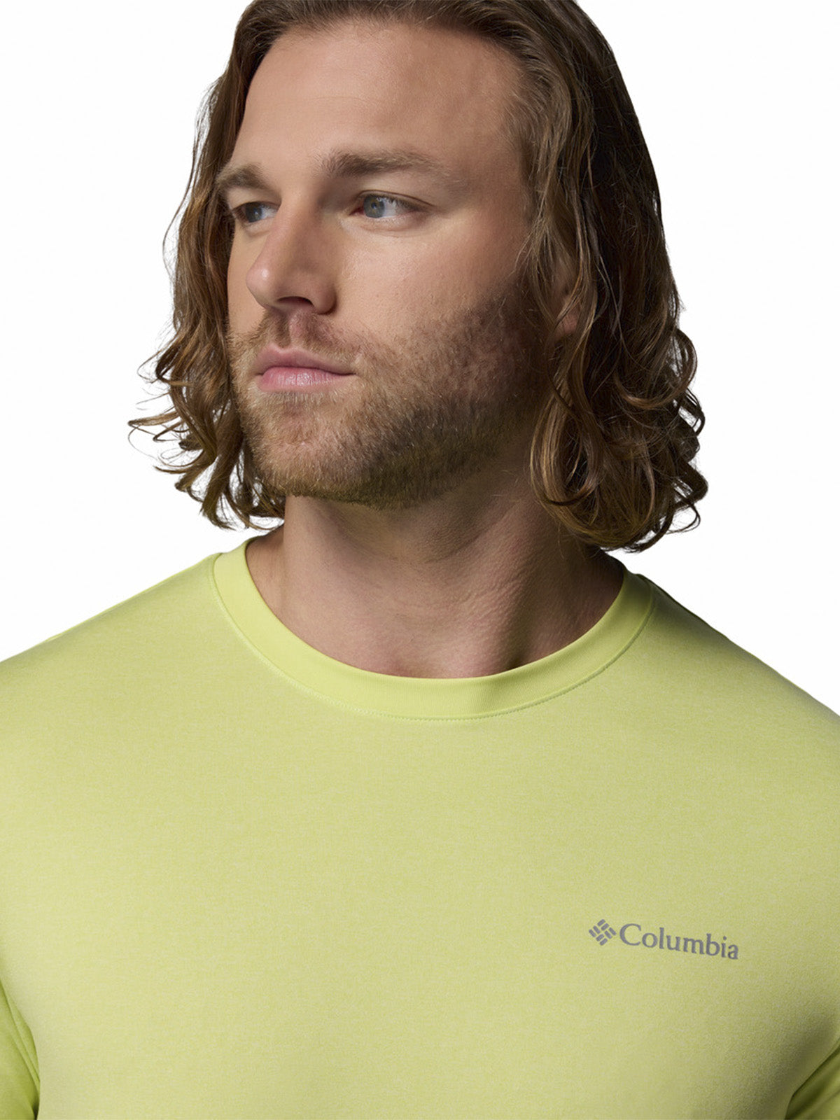Polera Manga Corta Hombre Parsons Point Back Amarillo Columbia