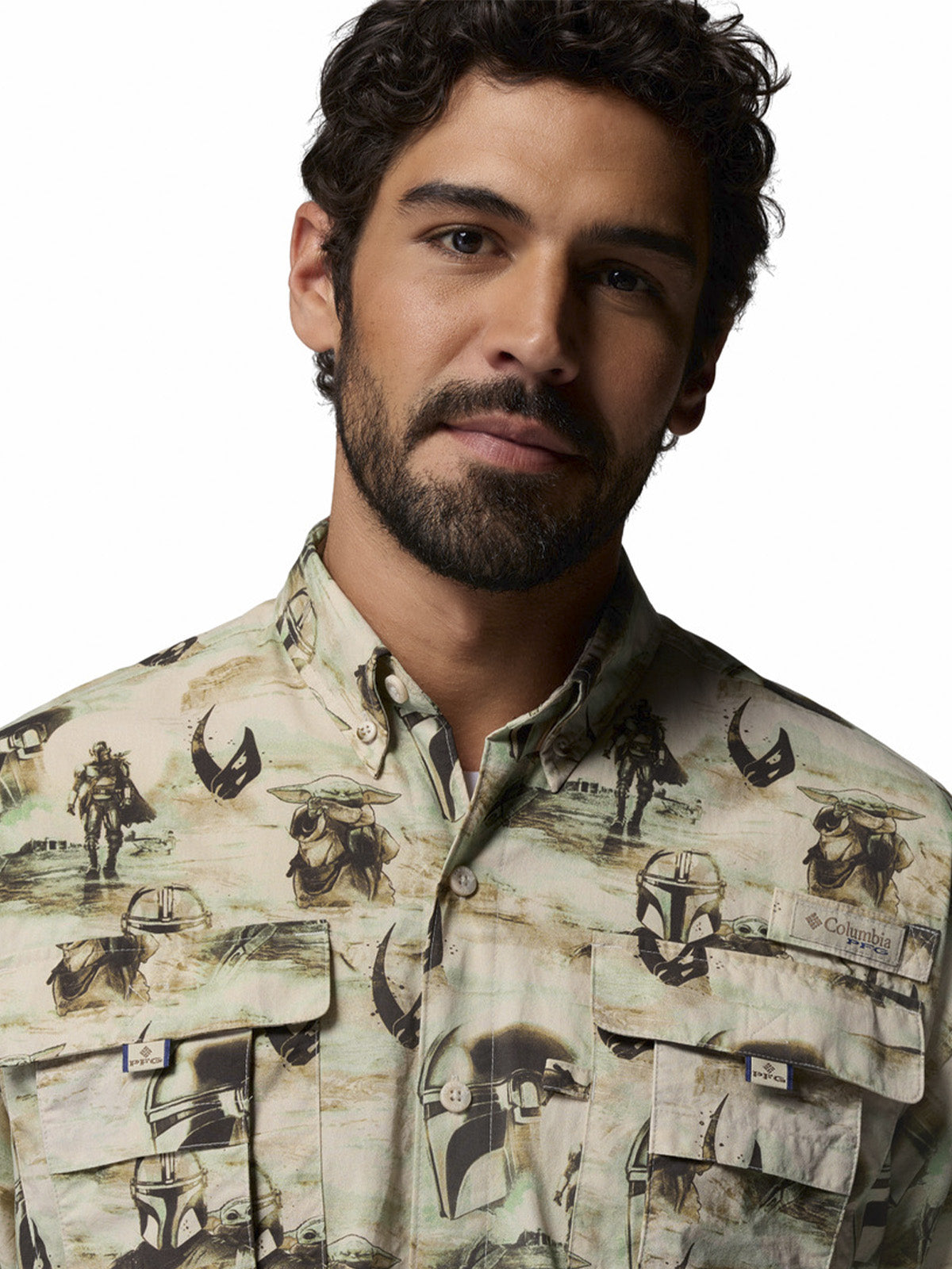 Camisa Hombre Mandalorian Grogu Beige Columbia