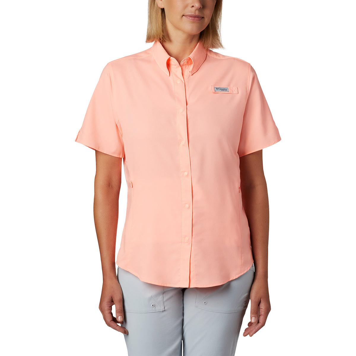 Blusa Manga Corta Mujer Tamiami II Rosado Tiki Pink Hiking Columbia